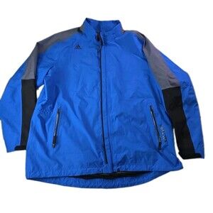 Adidas Goretex Rain Jacket Full Zip Windproof Waterproof 2XL Blue Layered